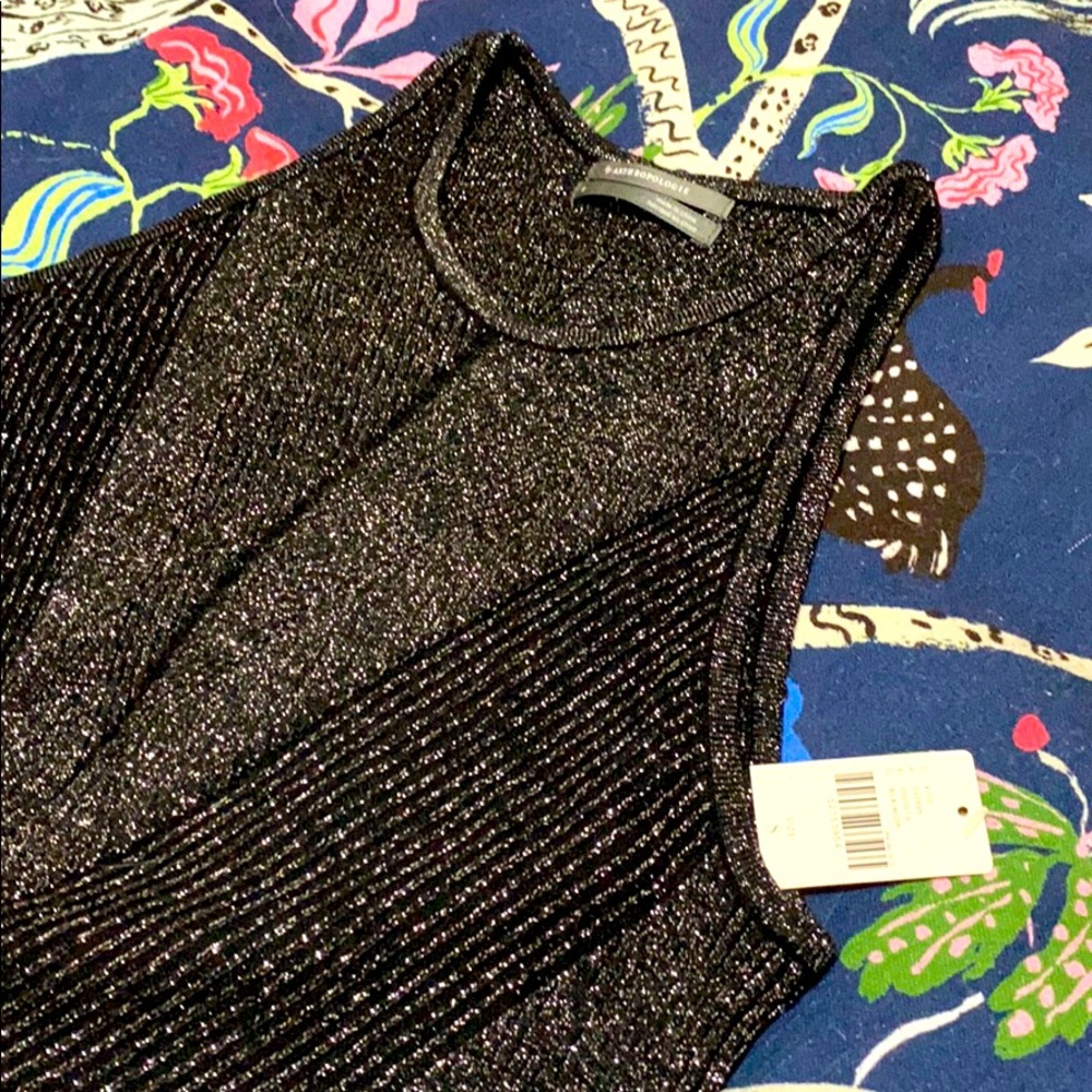 Anthropologie sparkly black top size small